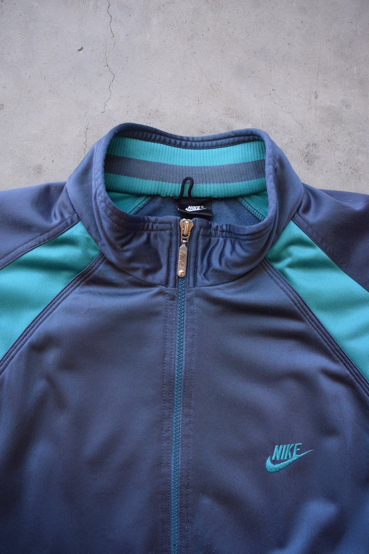 Nike U.S.A Navy Embroidered Spellout Jacket — 1990s (L) - Retrospective Store