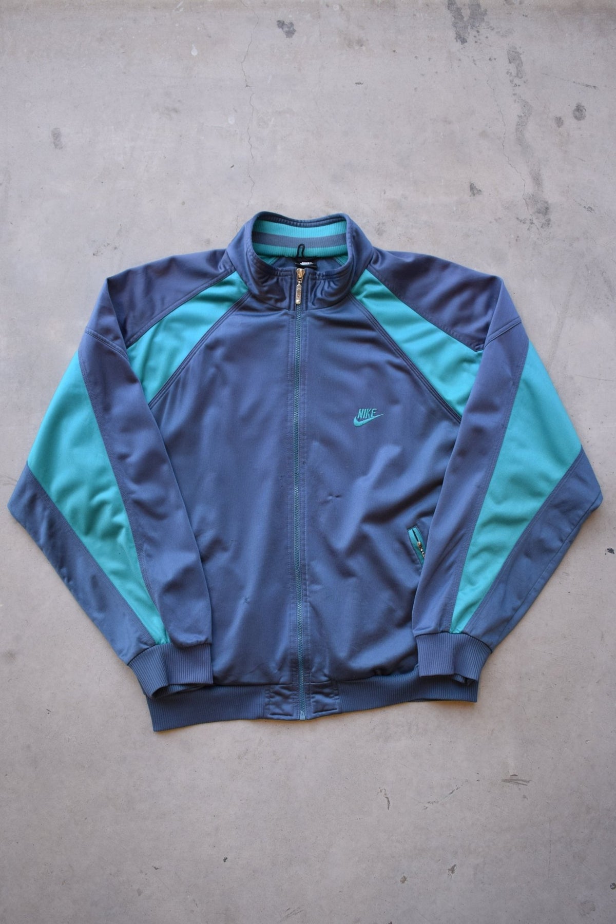 Nike U.S.A Navy Embroidered Spellout Jacket — 1990s (L) - Retrospective Store