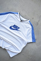 Nike White & Blue Spellout Tee — 2000s (M) - Retrospective Store