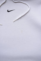 Nike White Embroidered Centre Swoosh Hoodie — 1990s (L) - Retrospective Store