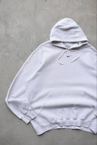 Nike White Embroidered Centre Swoosh Hoodie — 1990s (L) - Retrospective Store