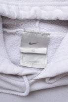 Nike White Embroidered Centre Swoosh Hoodie — 1990s (L) - Retrospective Store
