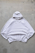 Nike White Embroidered Centre Swoosh Hoodie — 1990s (L) - Retrospective Store