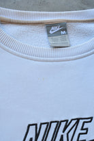 Nike White Embroidered Spellout Crewneck — 2000s (M) - Retrospective Store