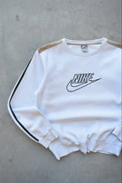 Nike White Embroidered Spellout Crewneck — 2000s (M) - Retrospective Store