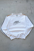 Nike White Embroidered Spellout Crewneck — 2000s (M) - Retrospective Store