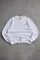 Nike White Embroidered Swoosh Crewneck — 2000s (M) - Retrospective Store