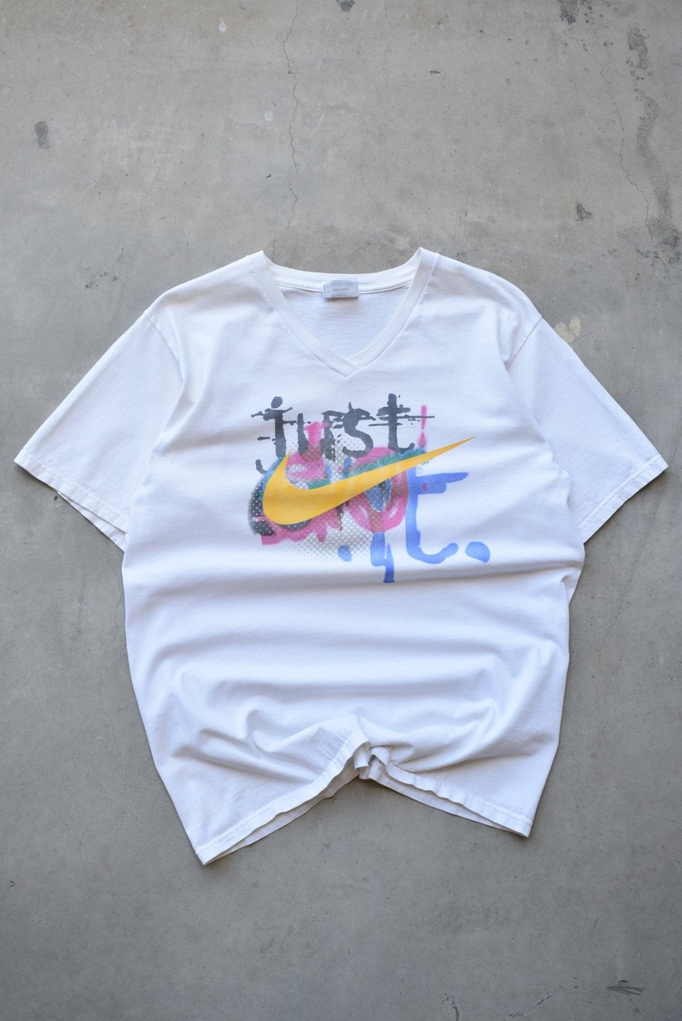 Nike White Graphic Tee — 1990s (S/M) - Retrospective Store