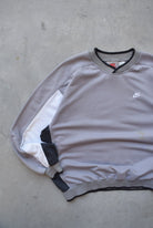 Nike White & Grey Embroidered Swoosh Crewneck — 1990s (XL) - Retrospective Store