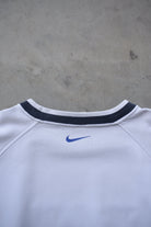 Nike White & Navy Embroidered Spellout Crewneck — 1990s (XL) - Retrospective Store
