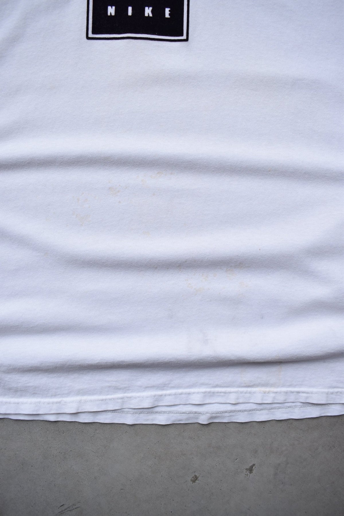 Nike White Spellout Tee — 1990s (XXL) - Retrospective Store