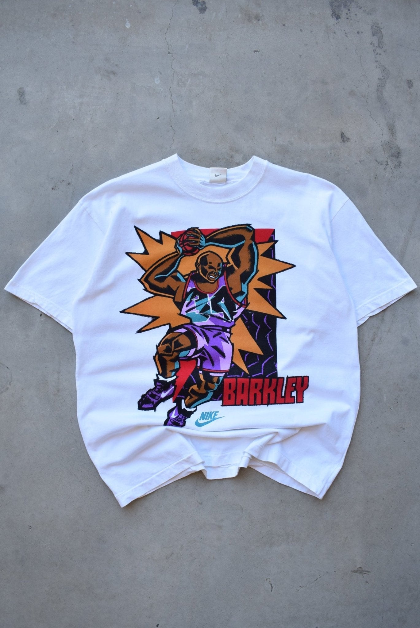 Nike x Charles Barkley White Graphic Tee — 1990s (L) - Retrospective Store