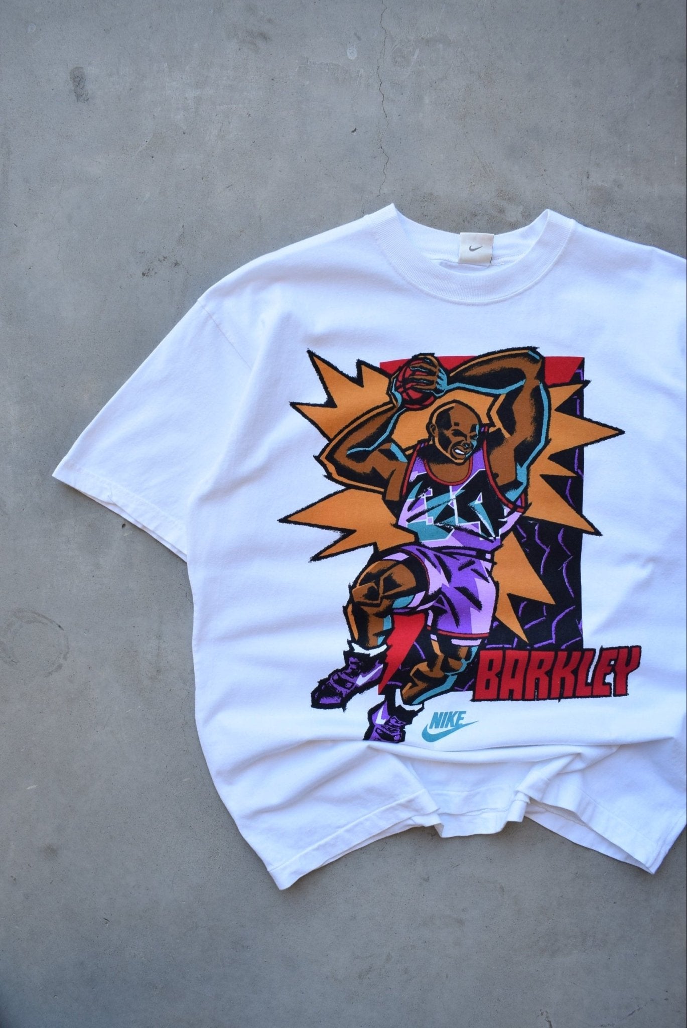 Nike x Charles Barkley White Graphic Tee — 1990s (L) - Retrospective Store