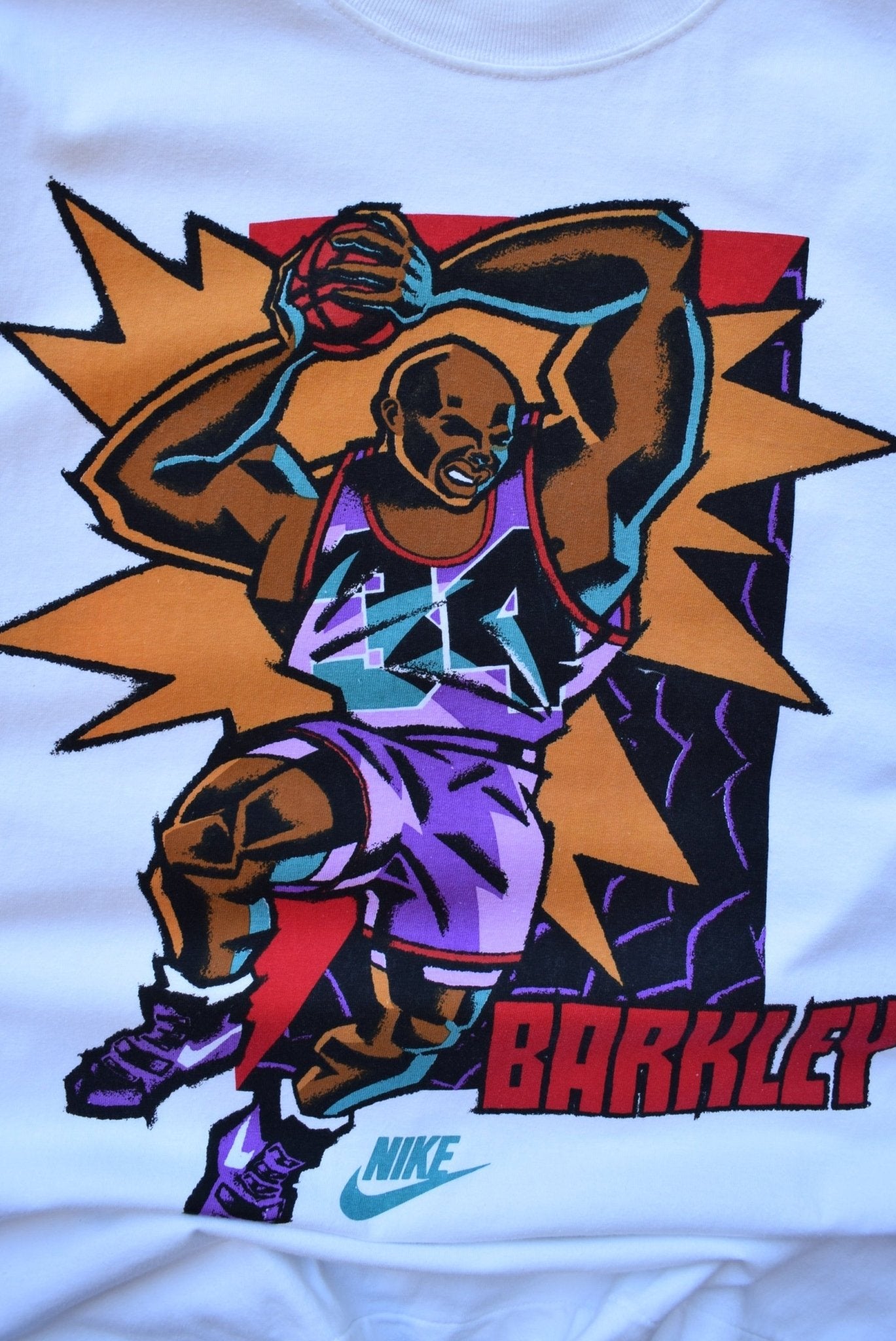 Nike x Charles Barkley White Graphic Tee — 1990s (L) - Retrospective Store