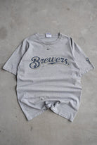 Nike x MLB Milwaukee Brewers Grey Graphic Tee — 2000s (M) - Retrospective Store