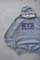 Nike x NYU Athletics Grey Embroidered Hoodie — 2000s (XXL) - Retrospective Store