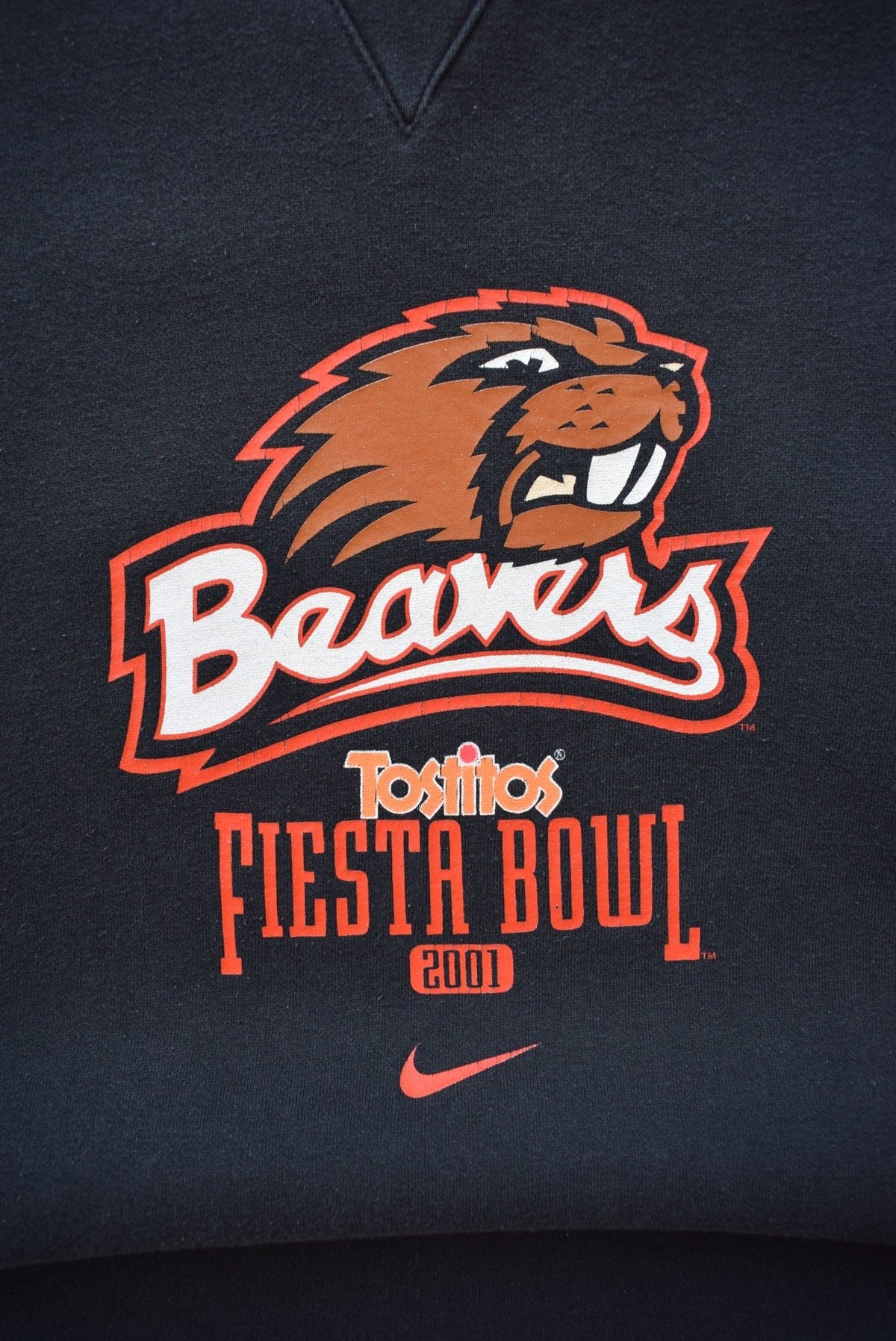 Nike x Oregon State University Fiesta Bowl Black Graphic Crewneck — 2001 (L) - Retrospective Store