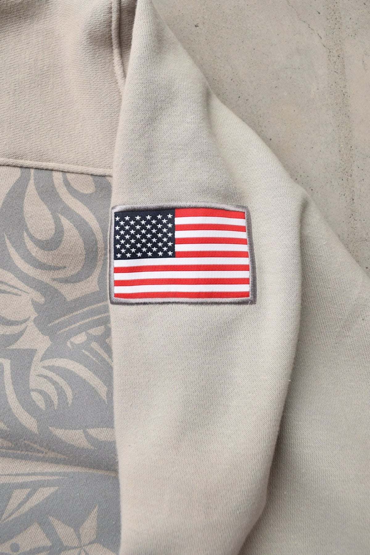 Nike x Team USA Stone-Grey Embroidered Quarter Zip Hoodie — 2000s (XXL) - Retrospective Store