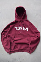 Nike x Texas A&M University Burgundy Embroidered Spellout Hoodie — 2000s (L) - Retrospective Store