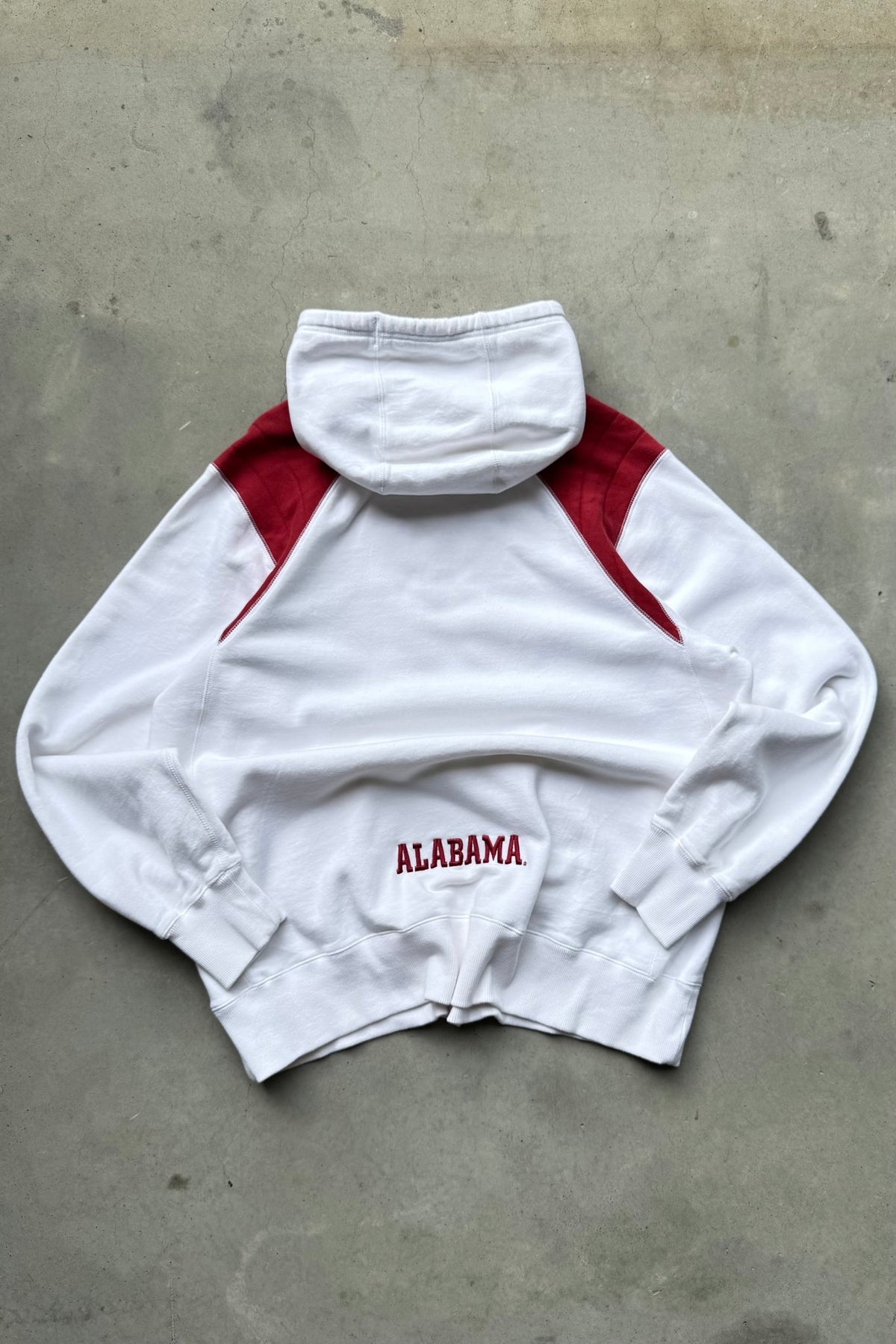 Nike x University of Alabama White & Burgundy Embroidered Hoodie — 2000s (XL) - Retrospective Store