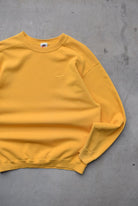 Nike Yellow Embroidered Swoosh Crewneck — 1990s (M) - Retrospective Store
