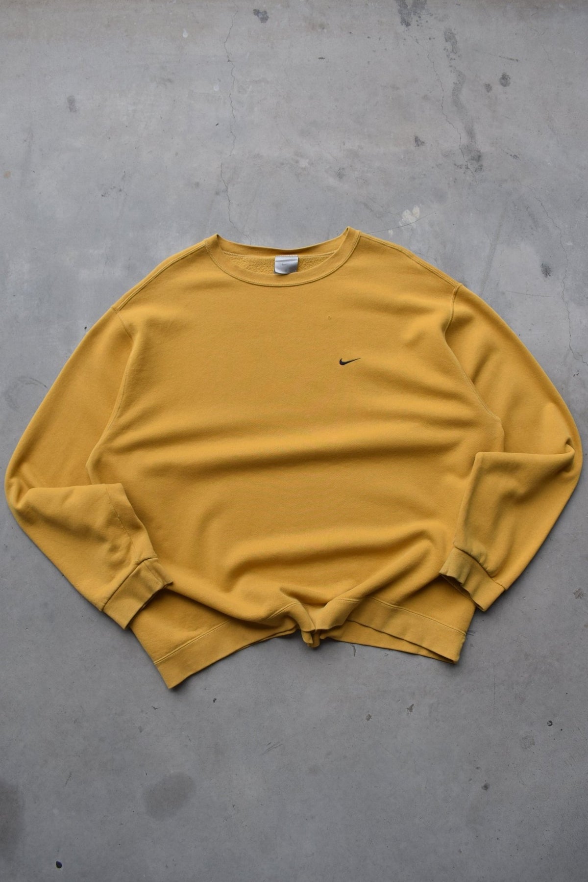Nike Yellow Embroidered Swoosh Crewneck — 2000s (XXL) - Retrospective Store