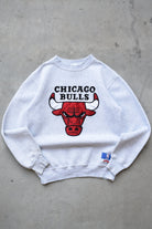 Nutmeg x NBA Chicago Bulls Grey Embroidered Crewneck — 1990s (XS) - Retrospective Store