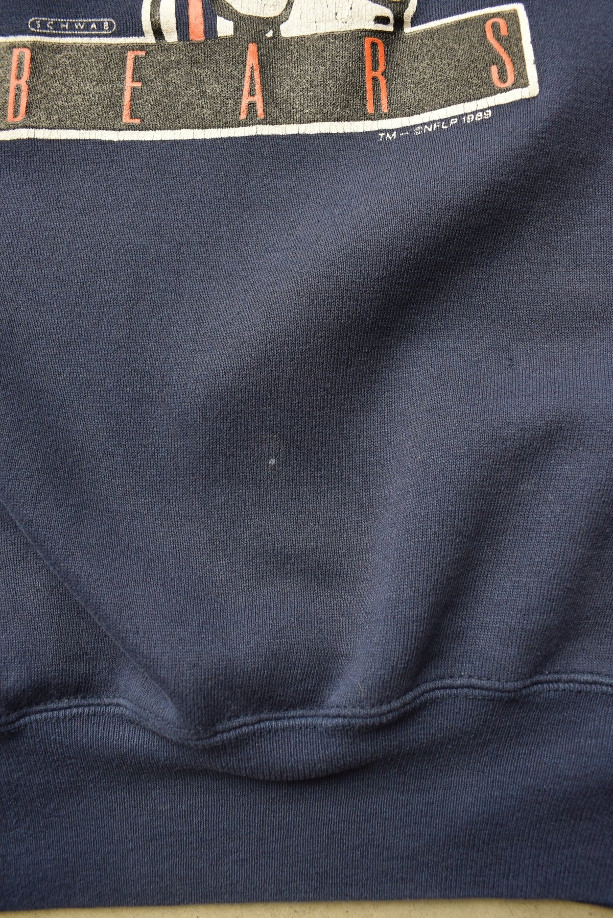 Nutmeg x NFL Chicago Bears Navy Graphic Crewneck — 1989 (M) - Retrospective Store
