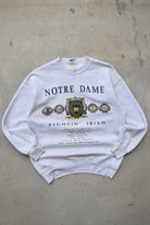 Nutmeg x University of Notre Dame Grey Embroidered Crewneck — 1990s (M) - Retrospective Store