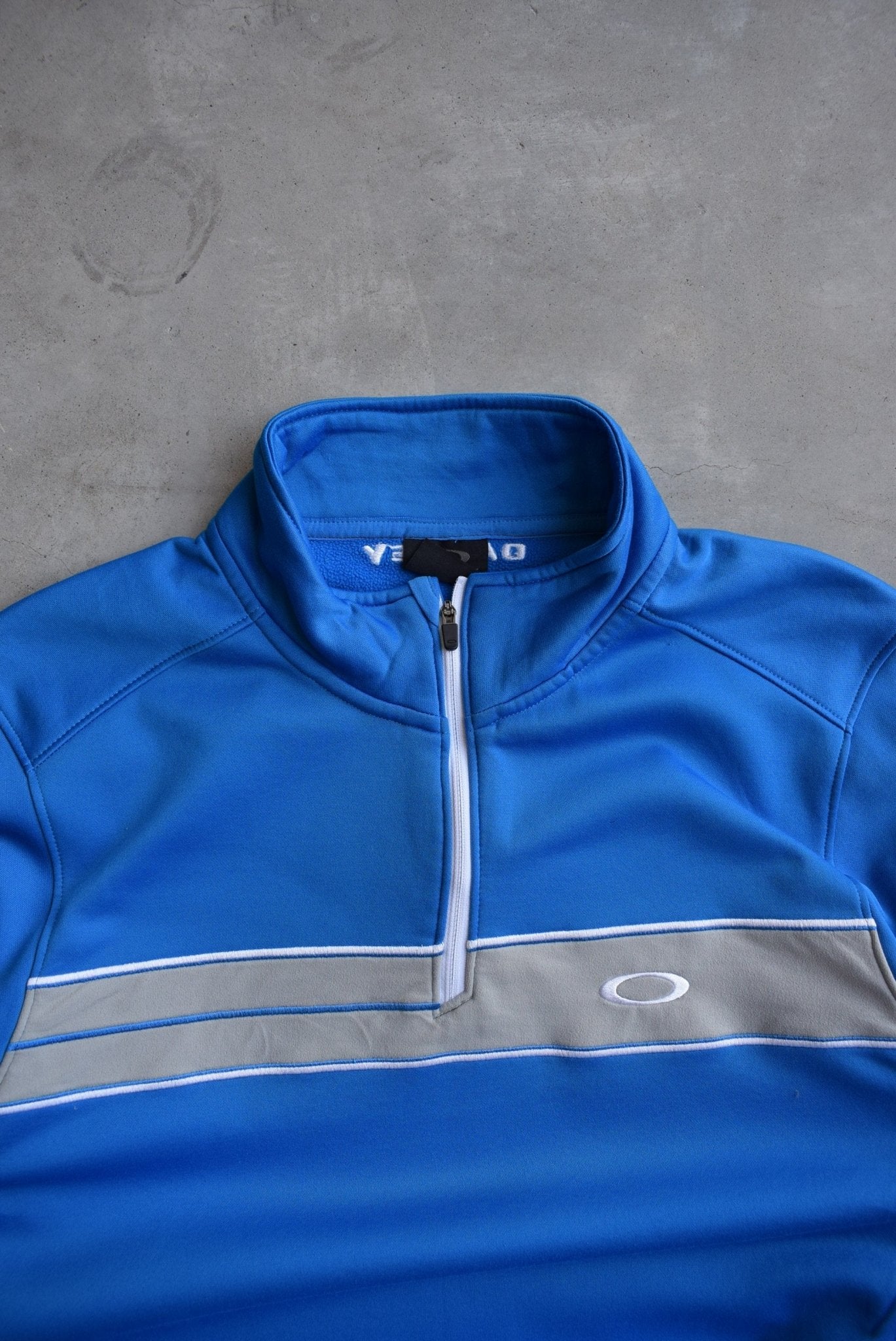Oakley Blue Embroidered Logo Quarter Zip — 2000s (M) - Retrospective Store