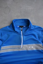 Oakley Blue Embroidered Logo Quarter Zip — 2000s (M) - Retrospective Store