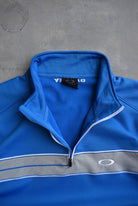 Oakley Blue Embroidered Logo Quarter Zip — 2000s (M) - Retrospective Store