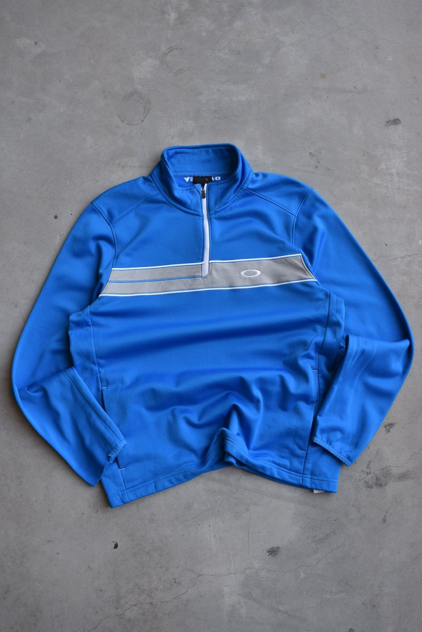 Oakley Blue Embroidered Logo Quarter Zip — 2000s (M) - Retrospective Store