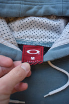 Oakley Blue & Grey Embroidered Spellout Hoodie — 2000s (M) - Retrospective Store
