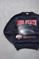 Ohio State University Football Black Graphic Crewneck — 1990s (L) - Retrospective Store
