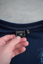 O'Neill Surfwear Navy Graphic Crewneck — 1990s (L) - Retrospective Store