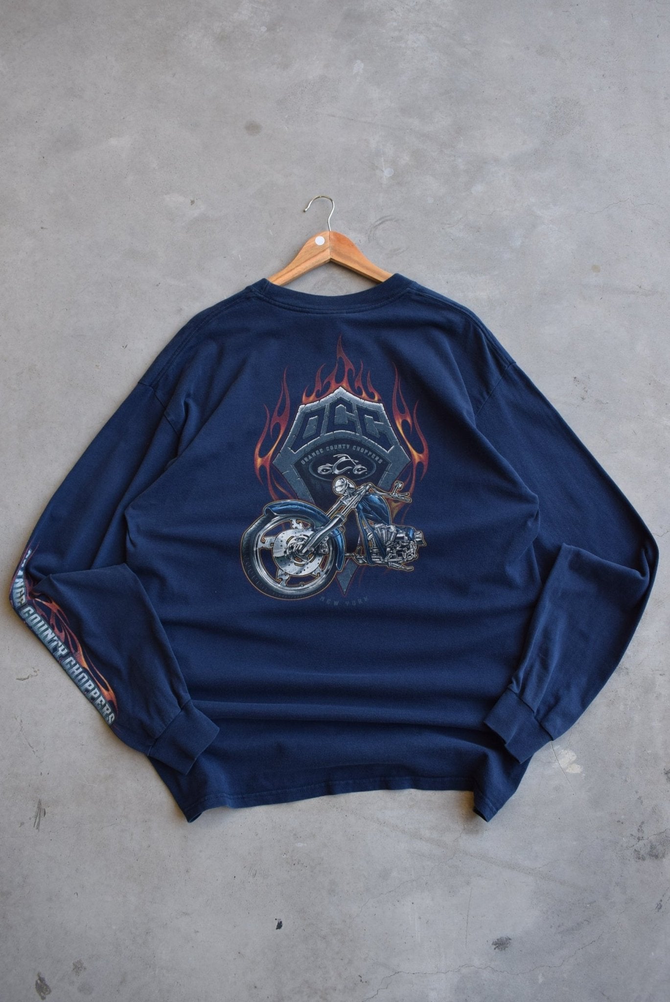 Orange County Choppers Navy Long Sleeve Tee — 2000s (XL) - Retrospective Store