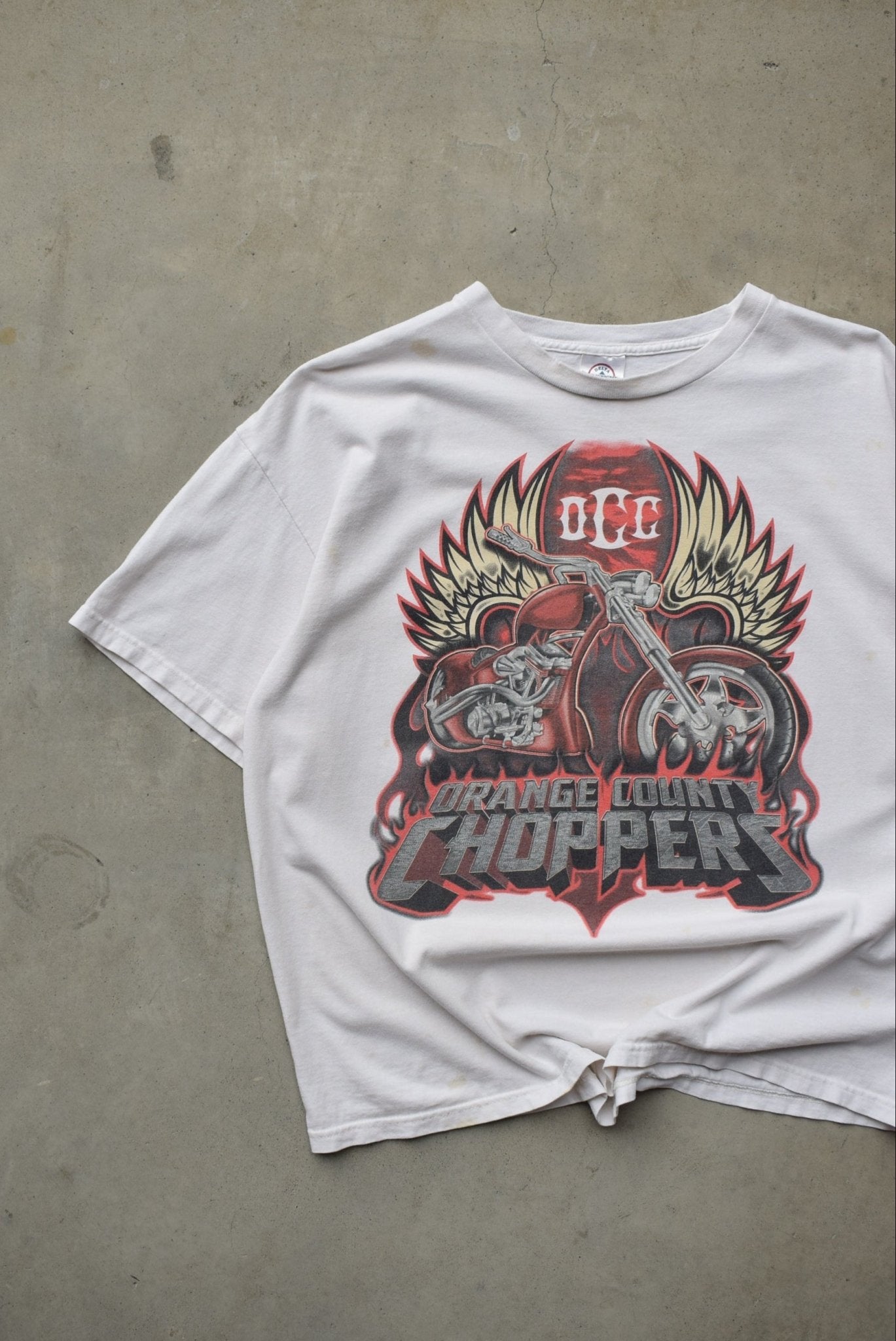 Orange County Choppers White Graphic Tee — 2000s (M/L) - Retrospective Store
