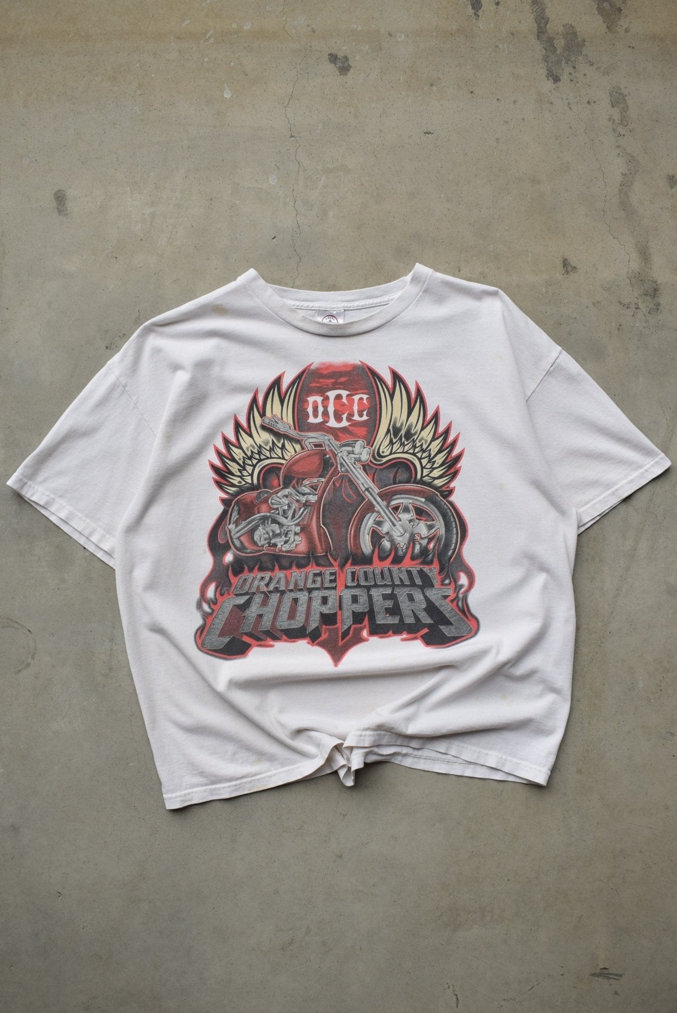 Orange County Choppers White Graphic Tee — 2000s (M/L) - Retrospective Store