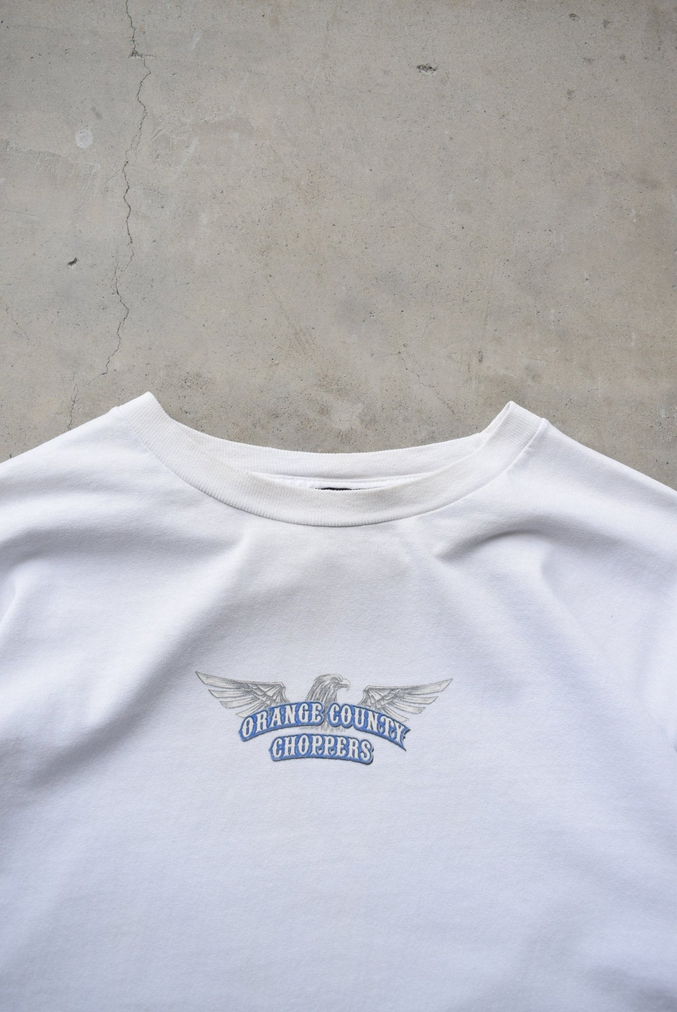 Orange County Choppers White Long Sleeve Graphic Tee — 2000s (M) - Retrospective Store