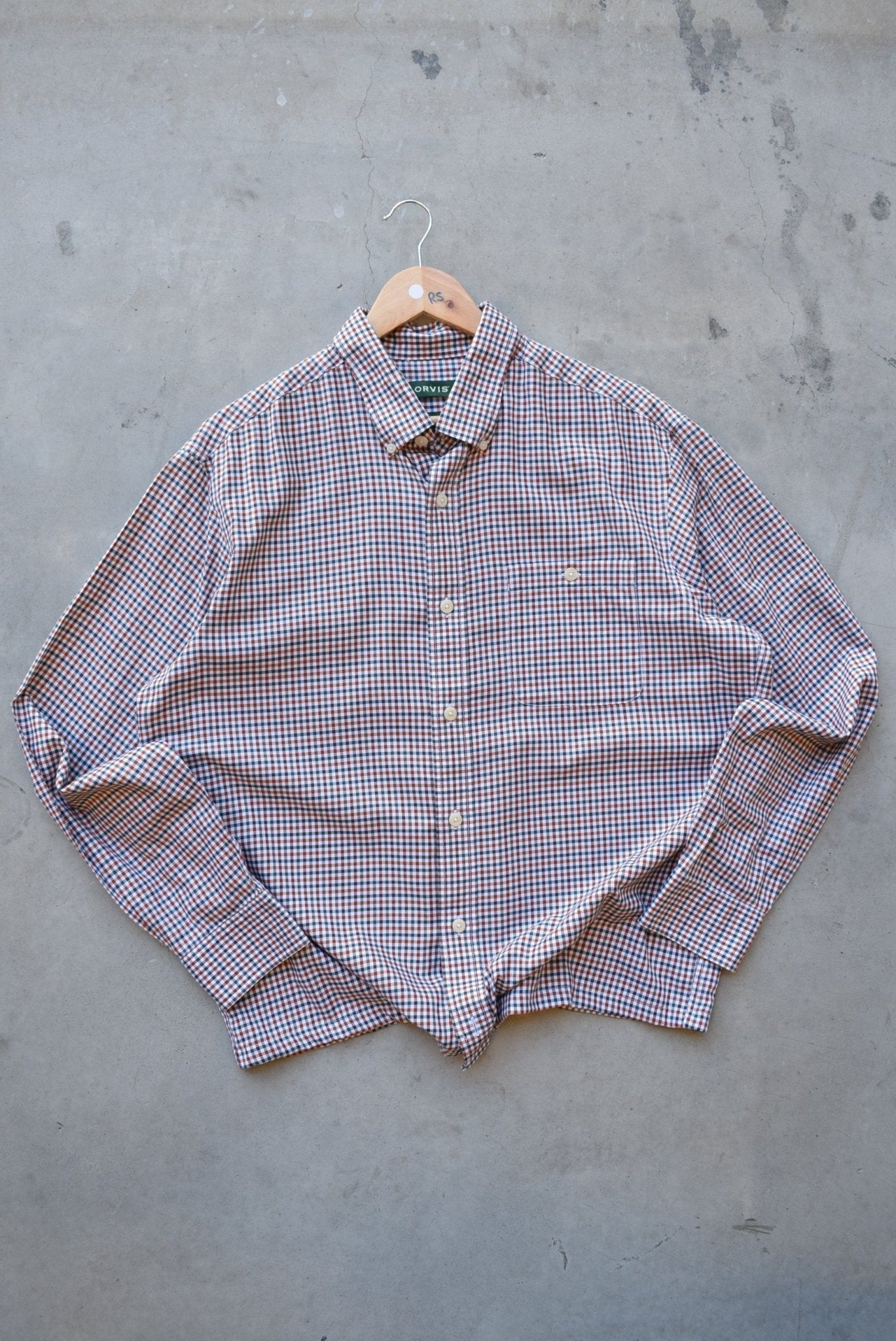 Orvis Orange Cropped Long Sleeve Button Up — 2000s (M/L) - Retrospective Store