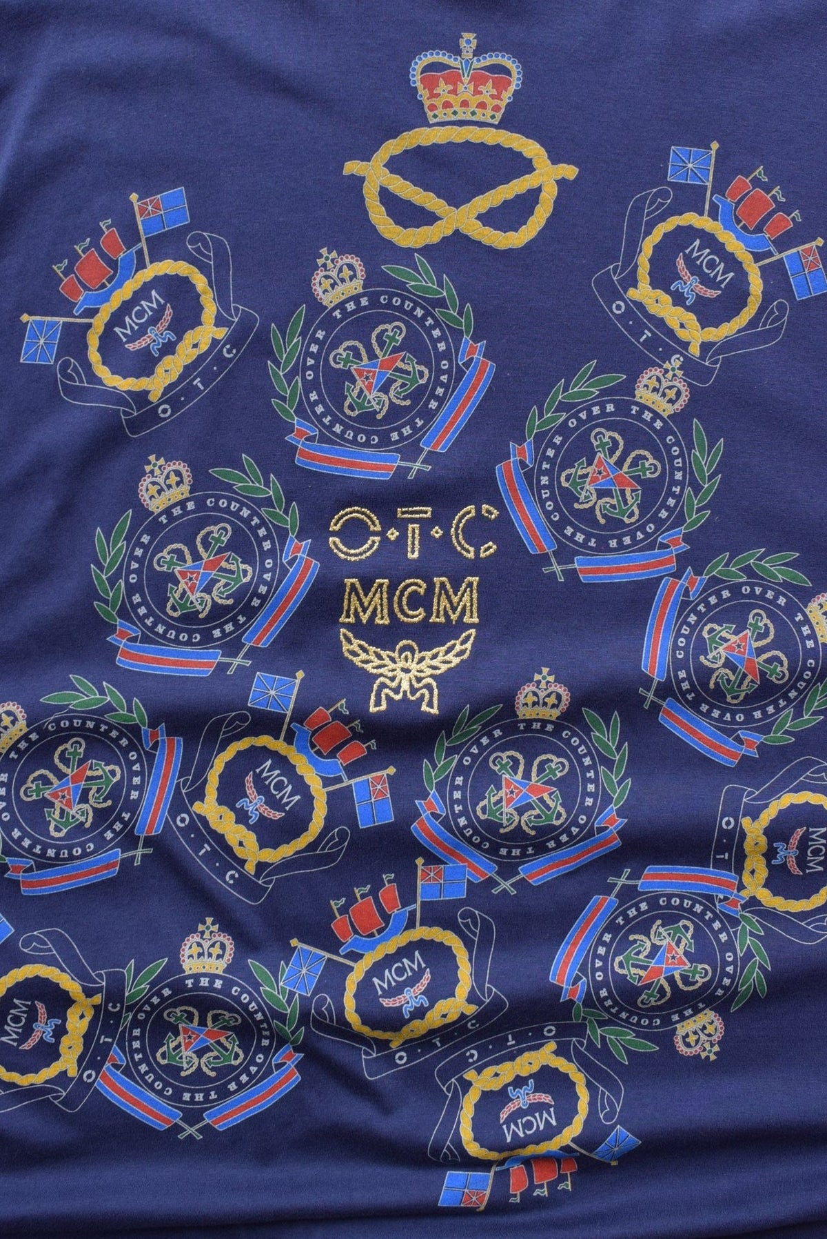 Over The Counter Navy Graphic Tee — 1990s (L) - Retrospective Store