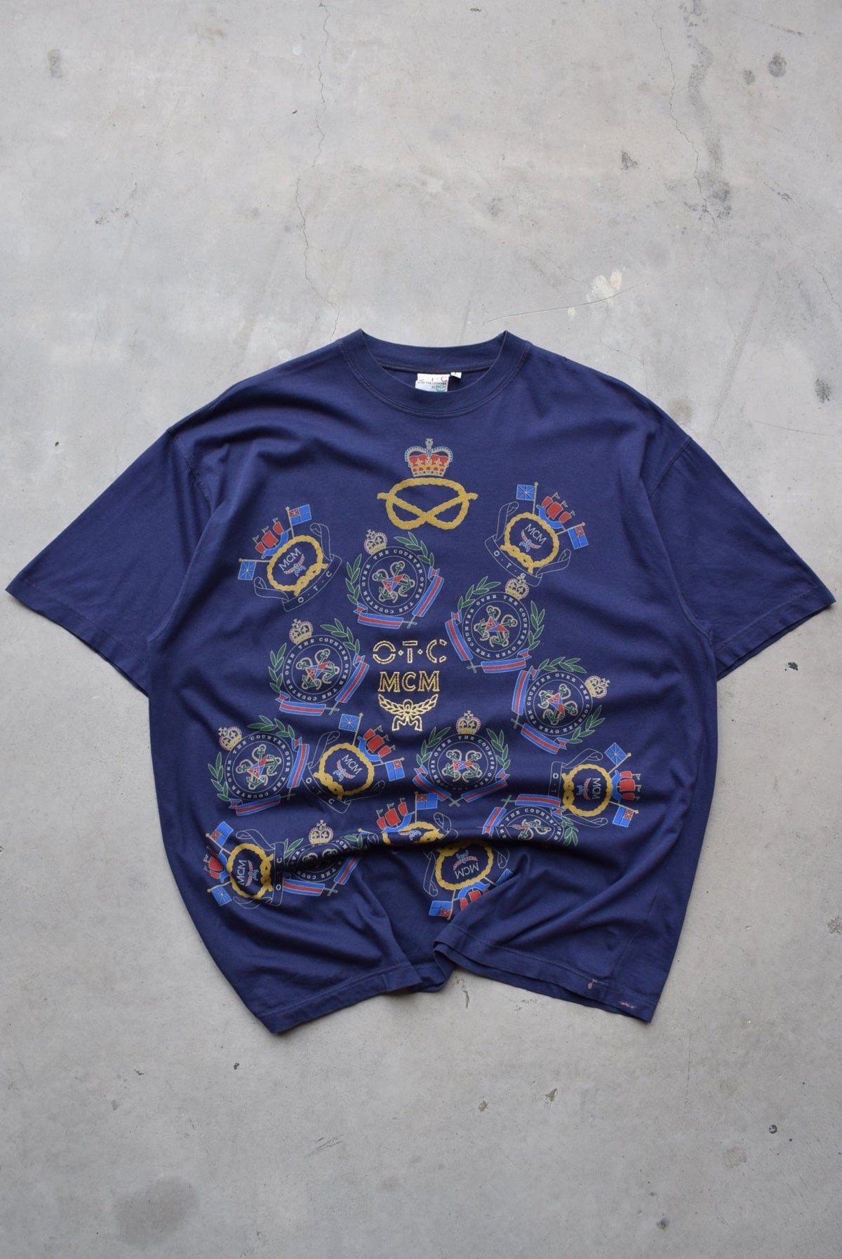 Over The Counter Navy Graphic Tee — 1990s (L) - Retrospective Store