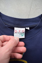 Over The Counter Navy Graphic Tee — 1990s (L) - Retrospective Store