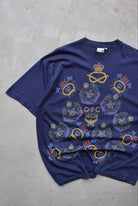 Over The Counter Navy Graphic Tee — 1990s (L) - Retrospective Store