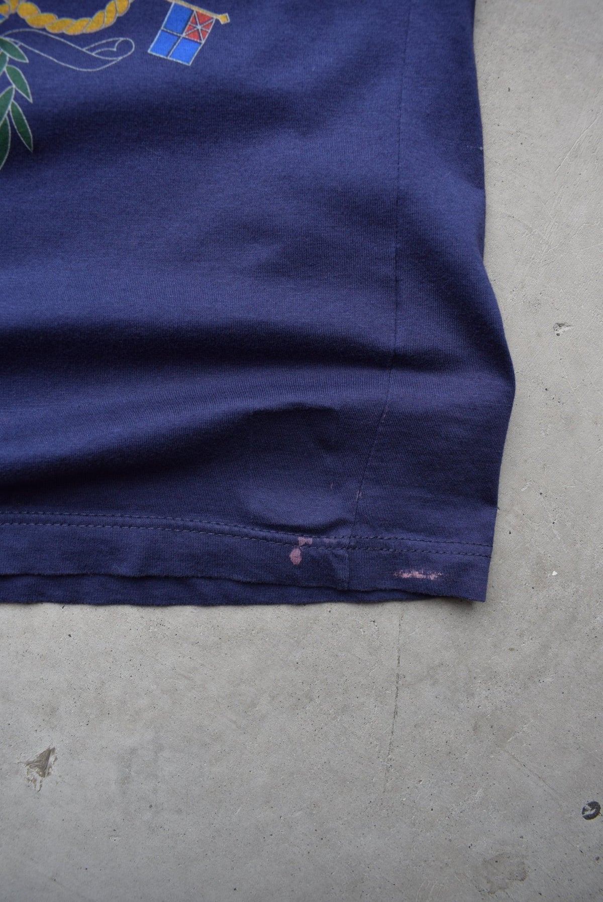 Over The Counter Navy Graphic Tee — 1990s (L) - Retrospective Store
