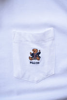 Polo Bear Ralph Lauren White Embroidered Polo — 1990s (L) - Retrospective Store