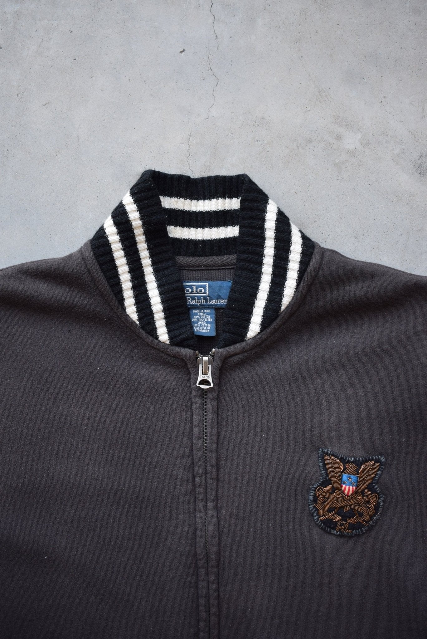 Polo Ralph Lauren Black Embroidered Jacket — 1990s (M) - Retrospective Store