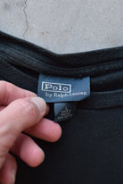 Polo Ralph Lauren Black Embroidered Logo Tee — 1990s (L) - Retrospective Store