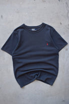 Polo Ralph Lauren Black Embroidered Logo Tee — 1990s (M) - Retrospective Store